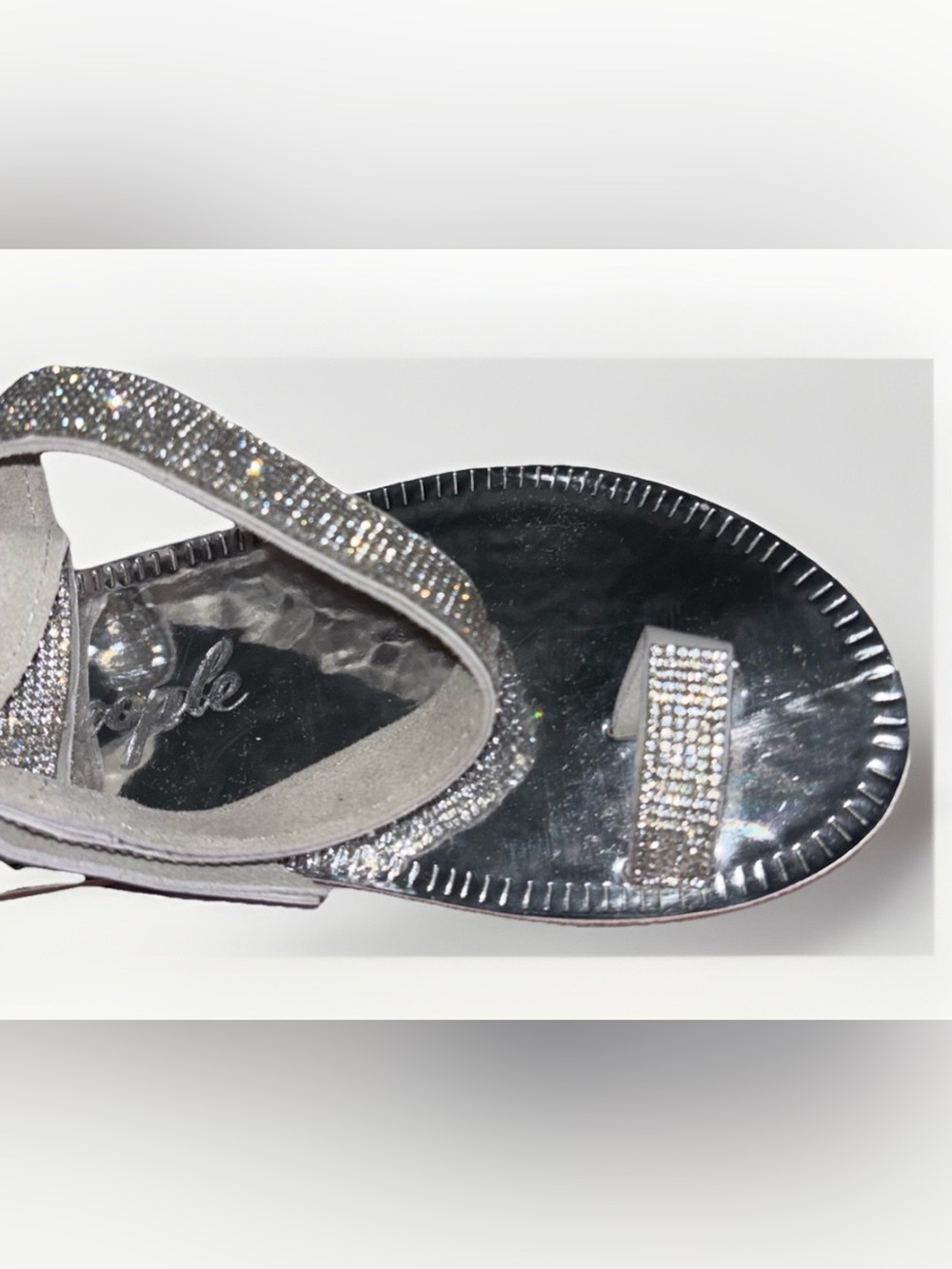 Free People Sunset Cruise Silver Rhinestone Sandals - Picture 9 of 11